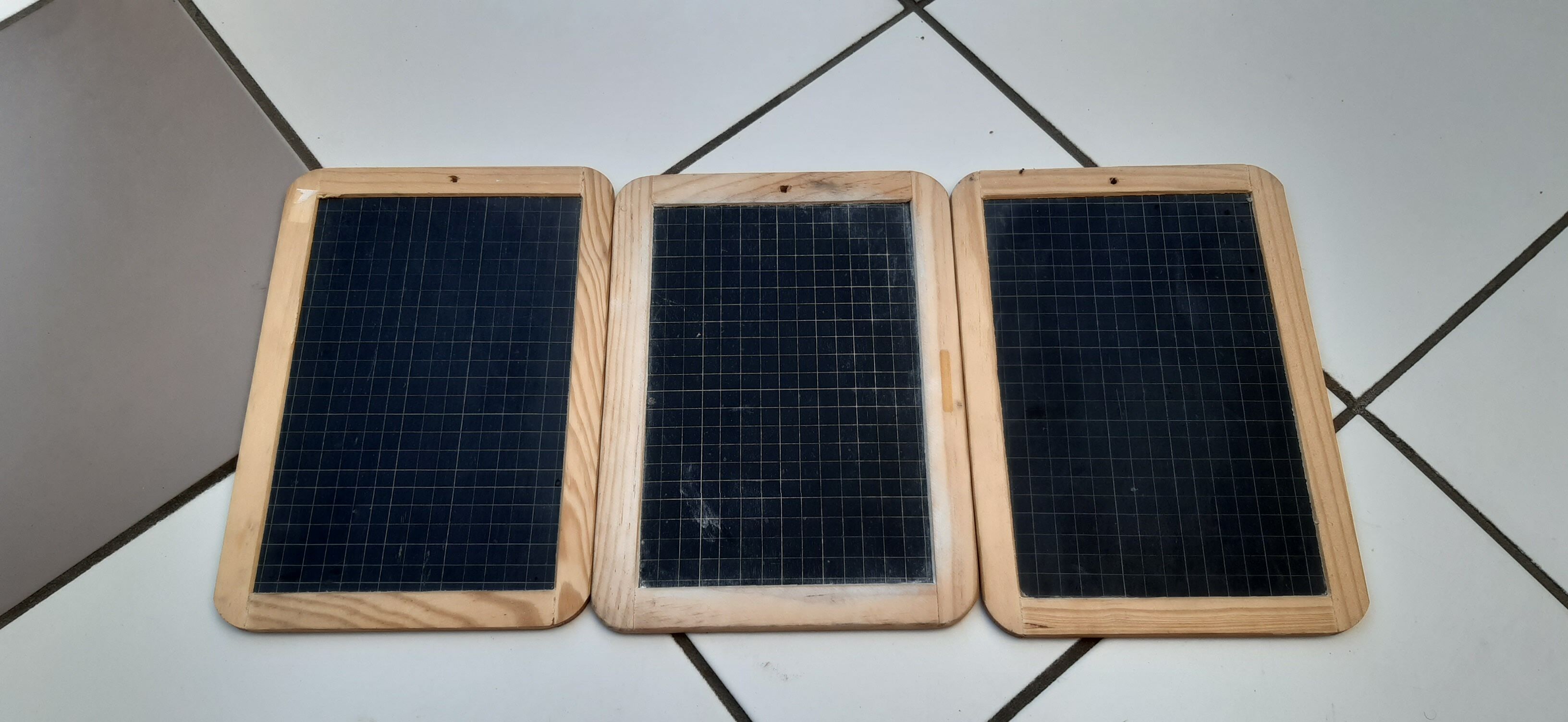Set of 3 old school slates