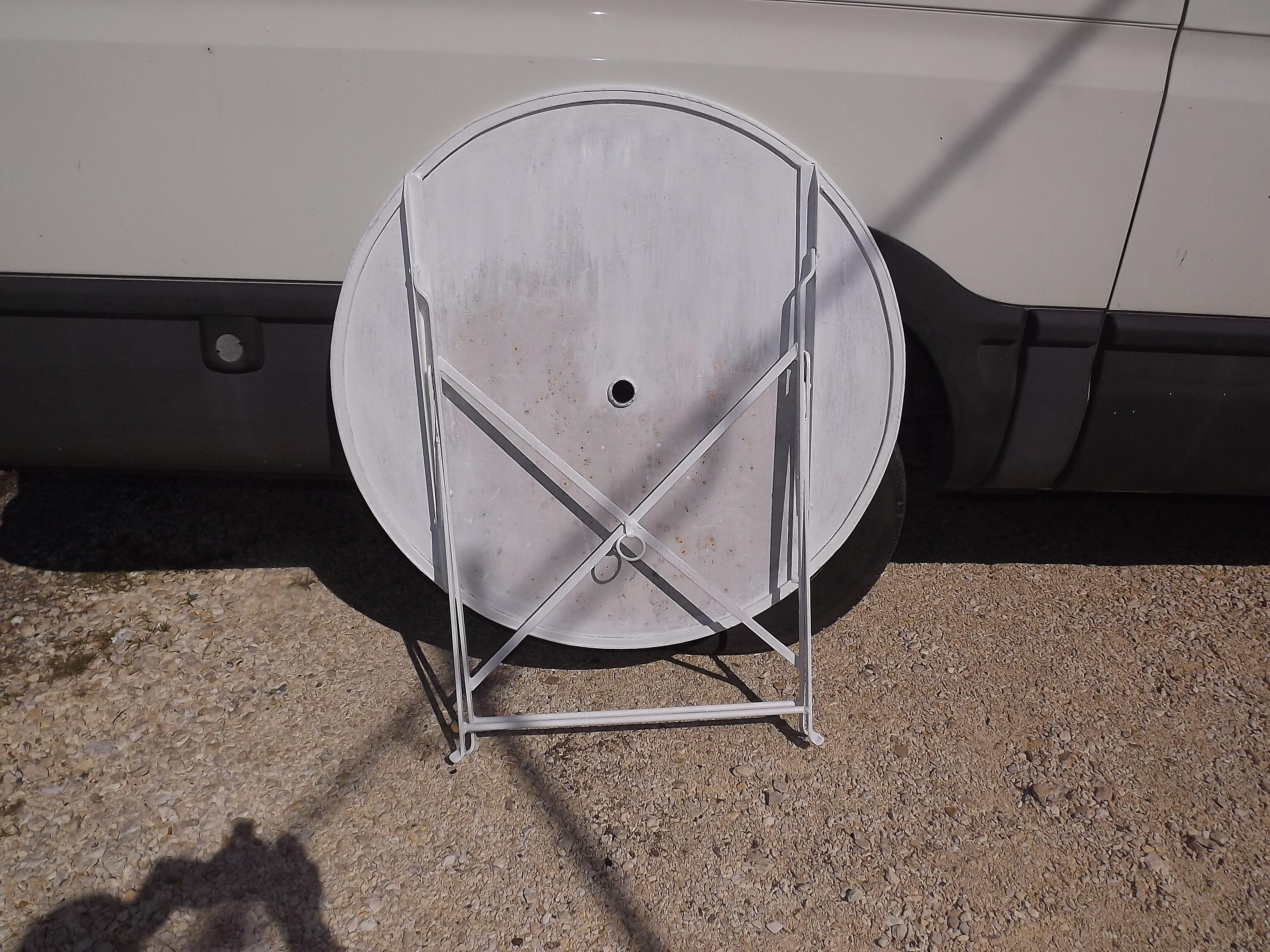 Folding iron garden table