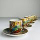 Japanese porcelain coffee service Lithophane Geisha, 1950s, set of 10.
