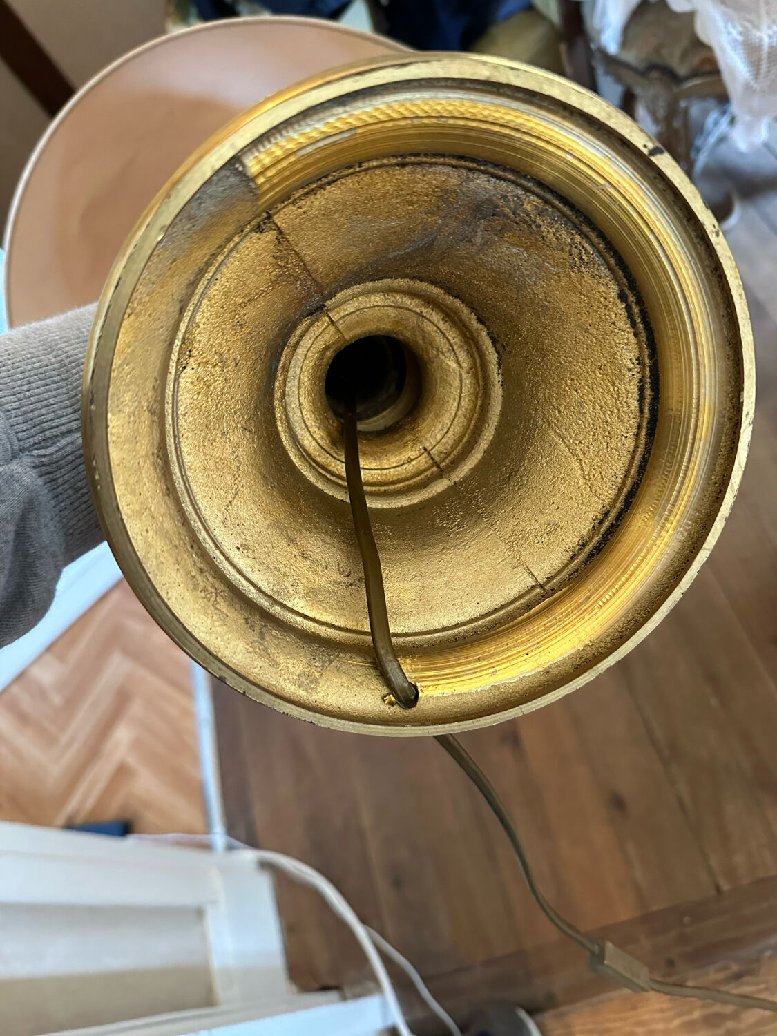 Large 70's brass lamp