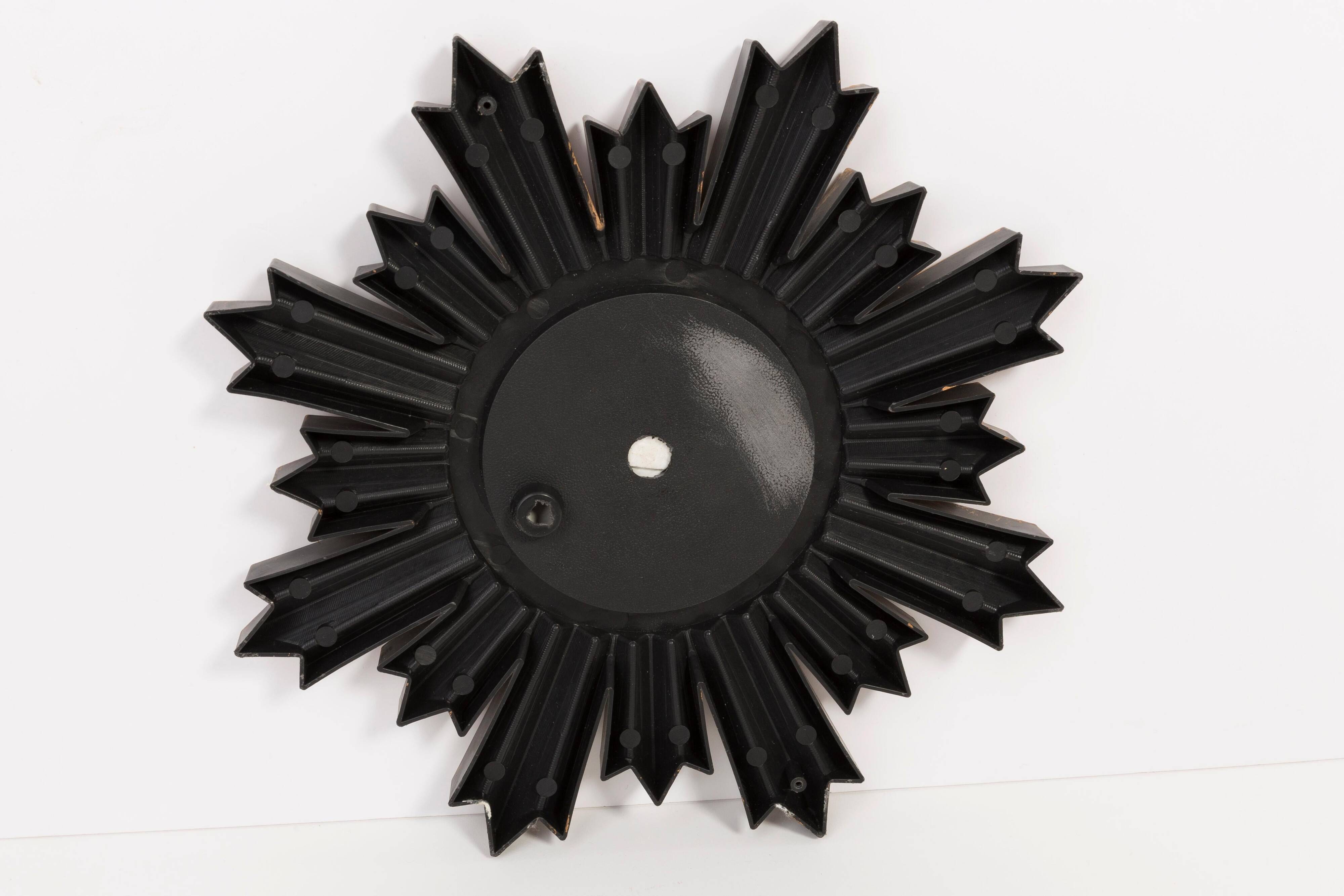 Modern golden sun mirror from the 20th century, plastic, 1980s