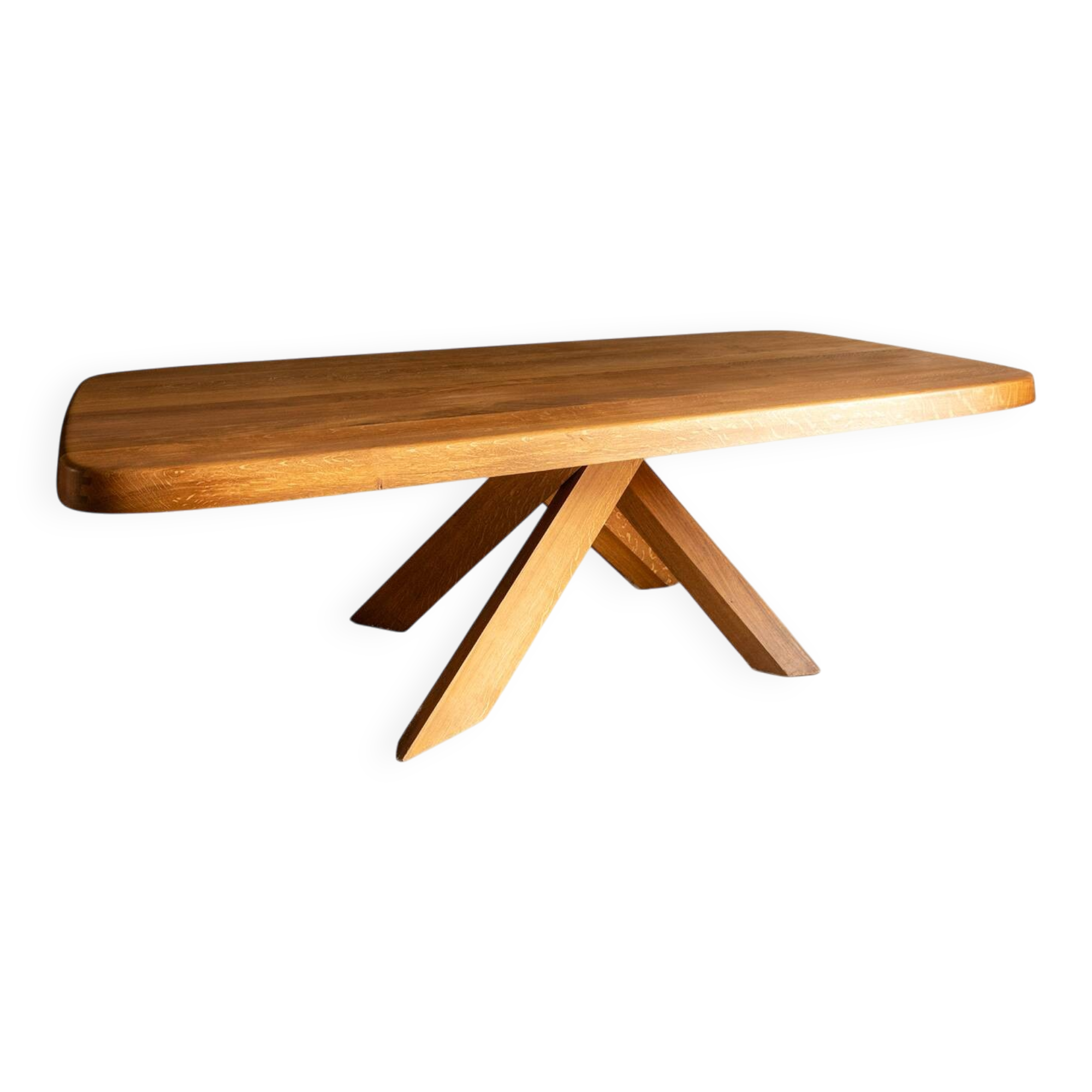 Pierre Chapo. Dining table model "T35D", in light oak.