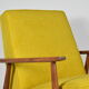 Original armchair "FOX", designer Henry Lis, 1970s, fully restored, yellow