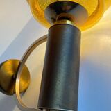 Vintage bubble glass brass applique