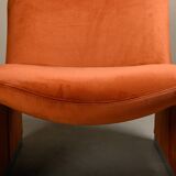 Fauteuil lounge Giancarlo Piretti Alky en velours d'automne pour Anonima Castelli, Italie