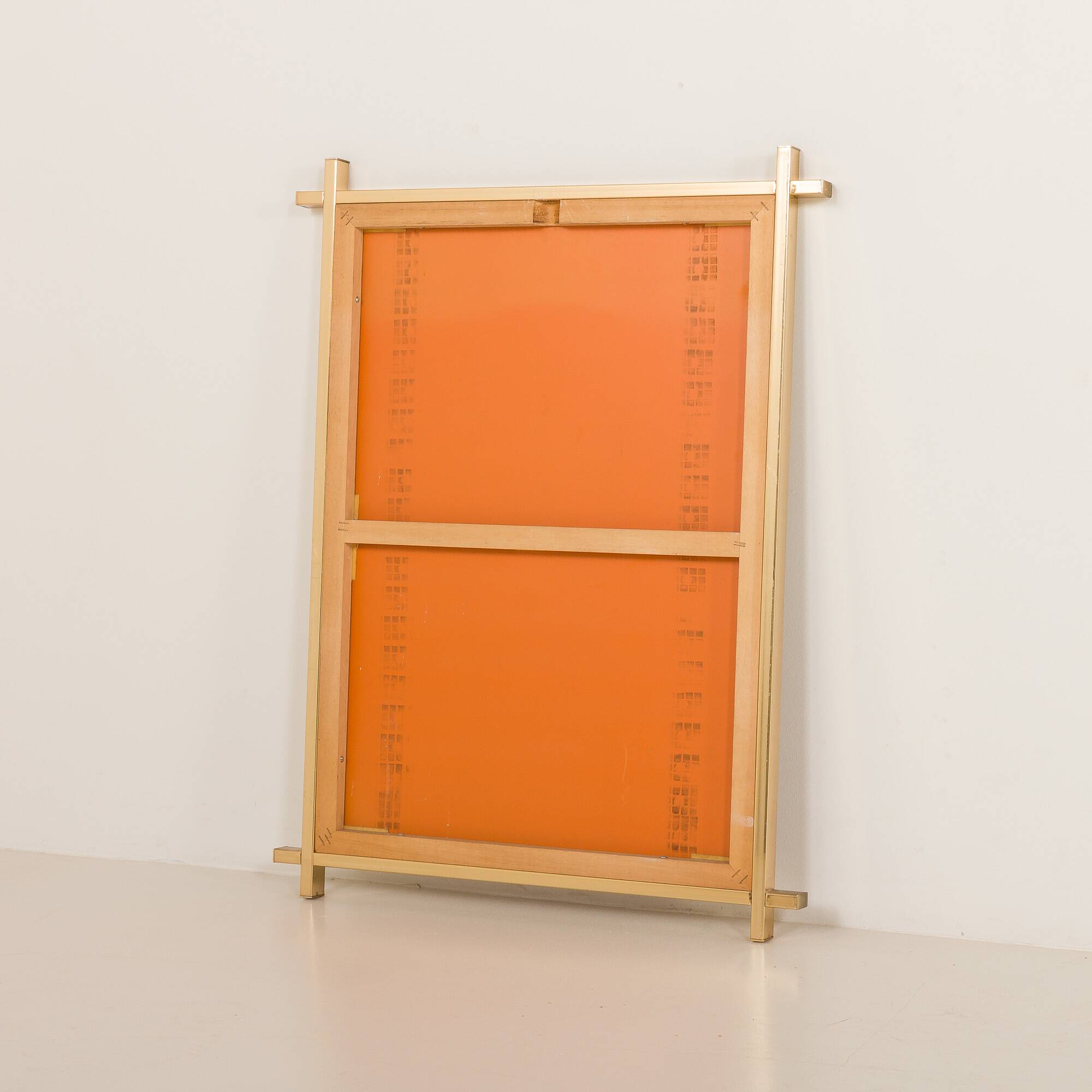 Italian mid century brass mirror in the style of Romeo Rega, 1970s