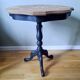 Marquetry pedestal table