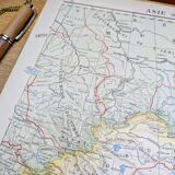 Mongolie, Asie. Planche géographique imprimée en 1900.