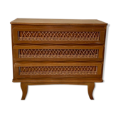 Vintage rattan chest of drawers