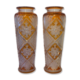 Pair of bohemian crystal vases.