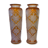 Paire de vases cristal de bohème
