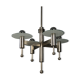 Art Deco or Bauhaus Nickel-plated 4-flamming chandelier, 1920s