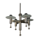 Art Deco or Bauhaus Nickel-plated 4-flamming chandelier, 1920s