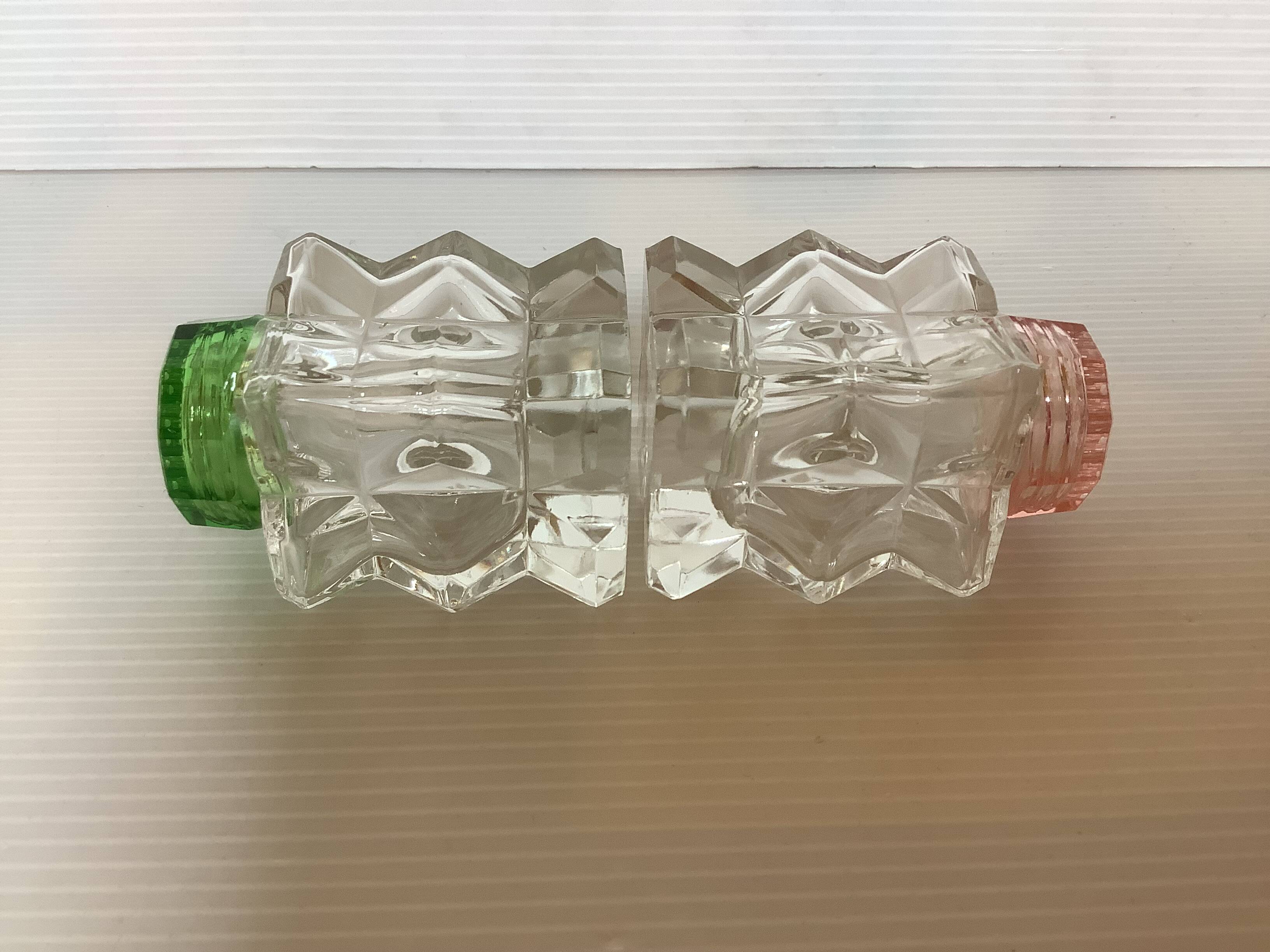 Salt and pepper faceted molded glass