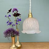 Vintage frosted glass tulip pendant light