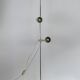 Vintage adjustable floor lamp, chrome and pressed moulded beige ABS, France 1970.