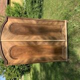 Vintage Hungarian wooden wardrobe in brown with two doors, late 19th century.