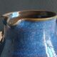 Vintage Blue Stoneware Jug with Grape Cluster Pattern, Ceramic Vase