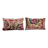 Set of 2 vintage velvet cushion covers 30x46 cm