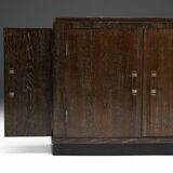 Modernist Art Deco oak cabinet, France, 1940s