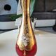 Vase/Ewer in blown Murano Art Glass/Trefuochi model, in ruby red & gold colours