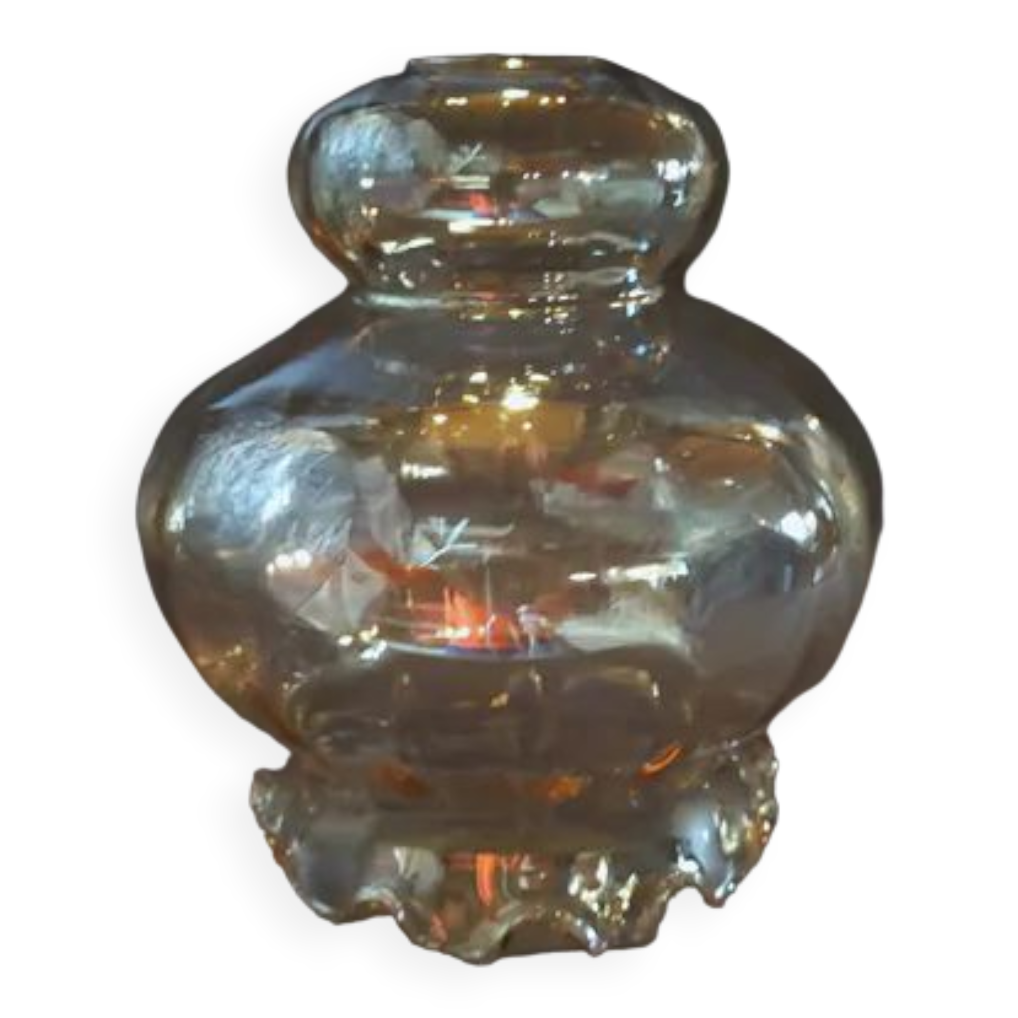 Amber glass lampshade