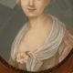 Old painting, portrait of a young girl
