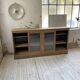 Oak sideboard with glass doors