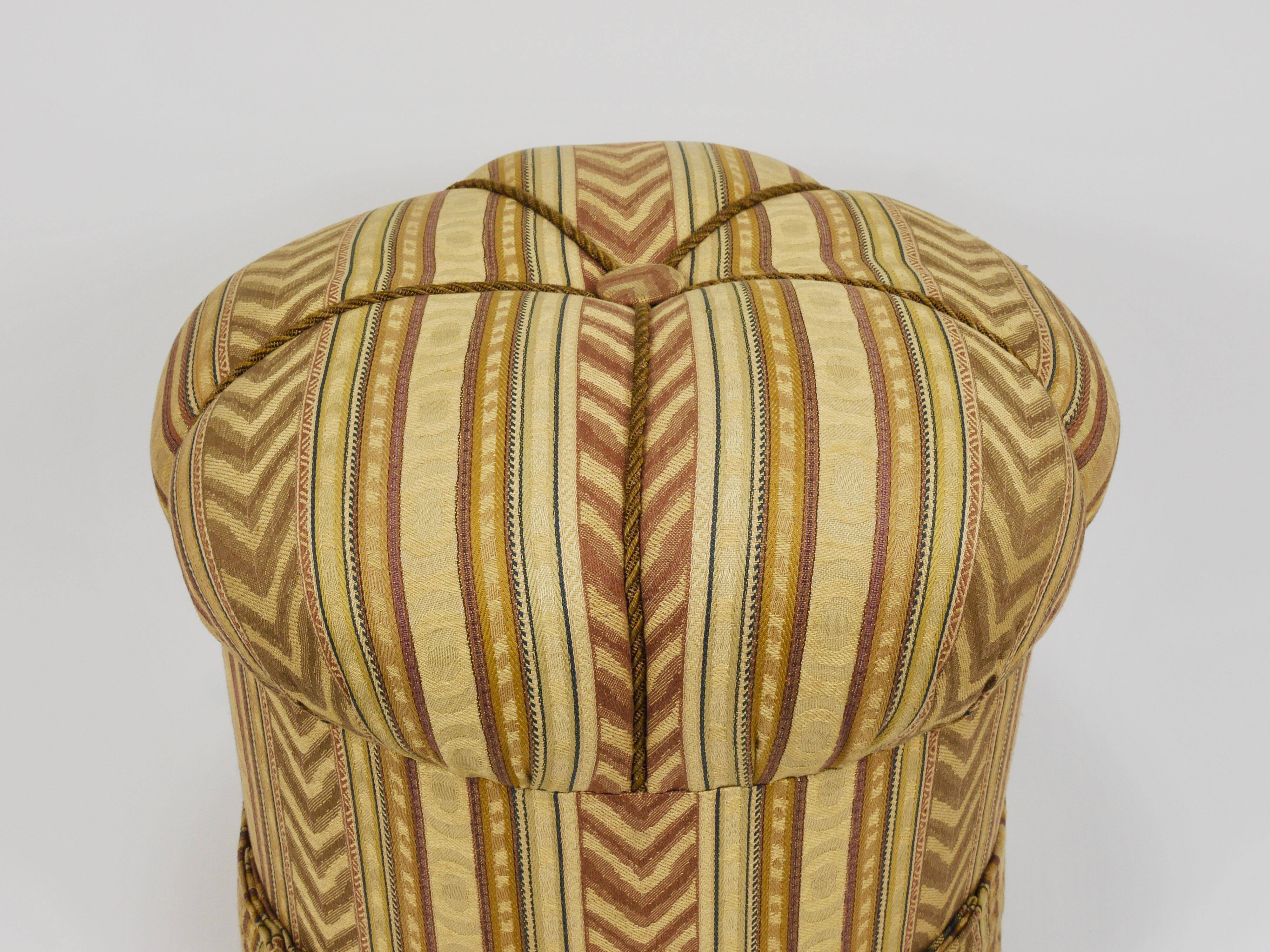 Art Deco Stool Friedrich Otto Schmidt, Pouf, Original Condition, Vienna, 1920s