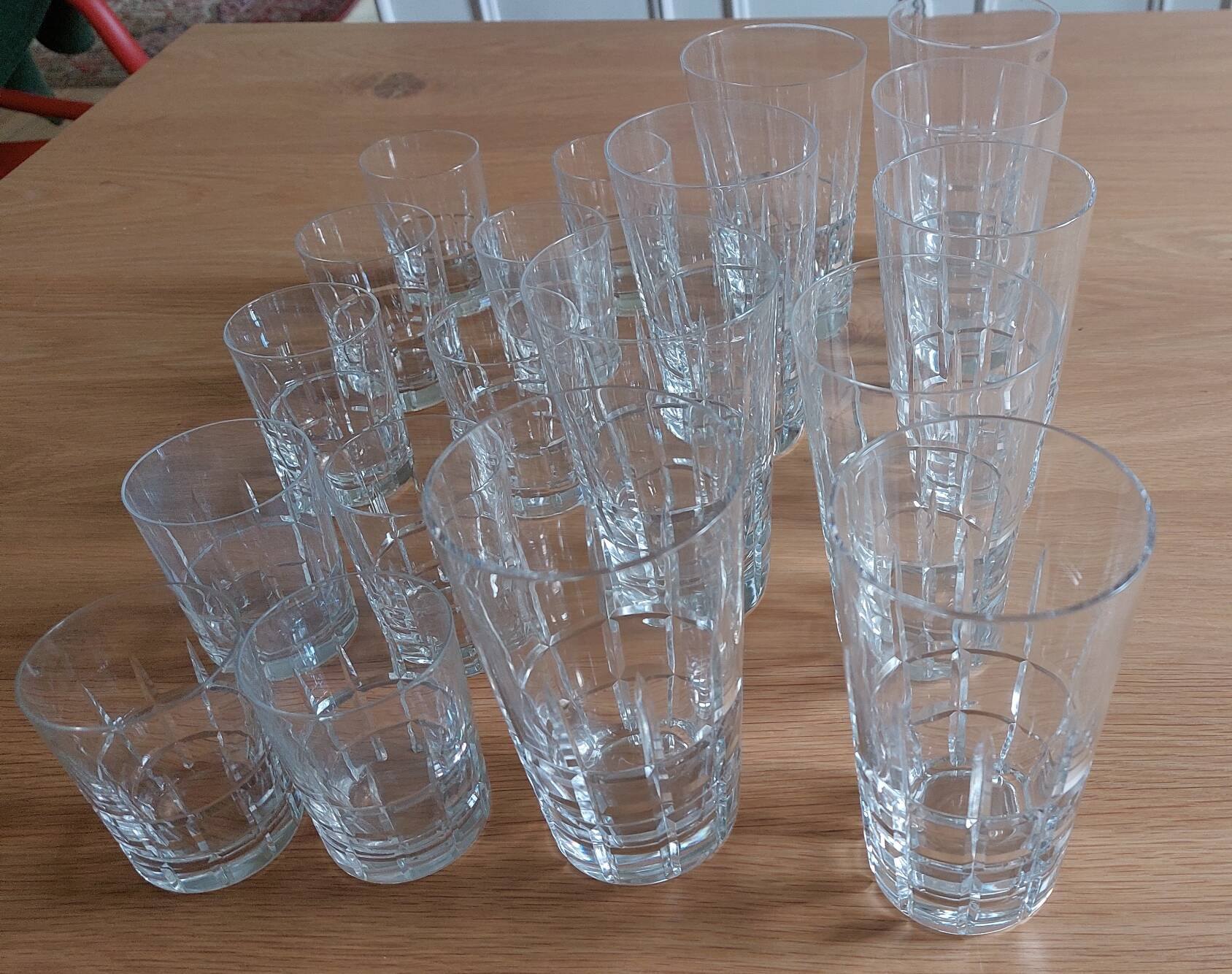 Set of 19 crystal glasses - Lorraine Glassworks