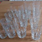 Set of 19 crystal glasses - Lorraine Glassworks