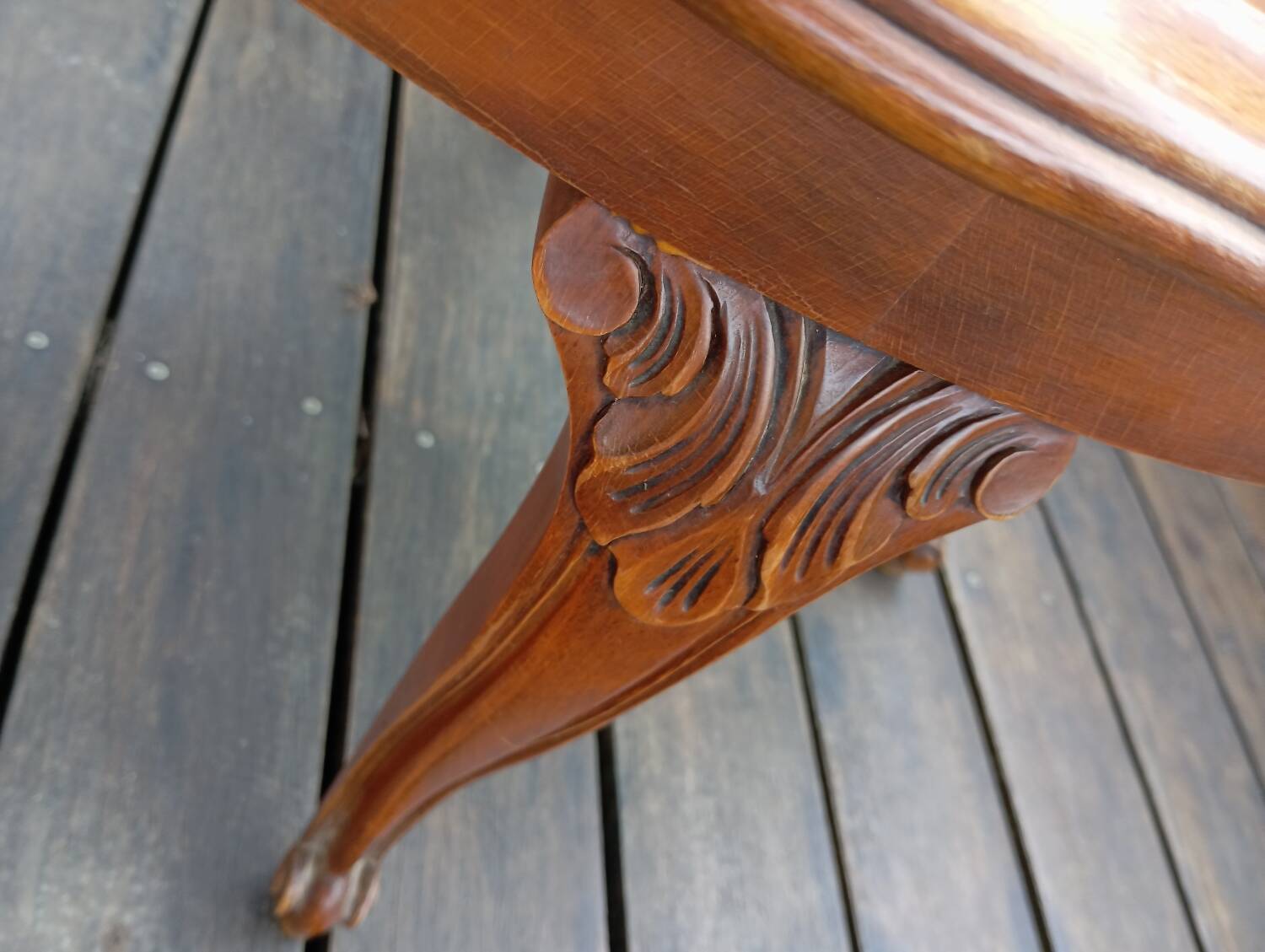 Table basse merisier, cannage et verre style Louis XV, vers 1960