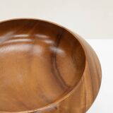 Solid teak fruit bowl on stand, 1960s Denmark.