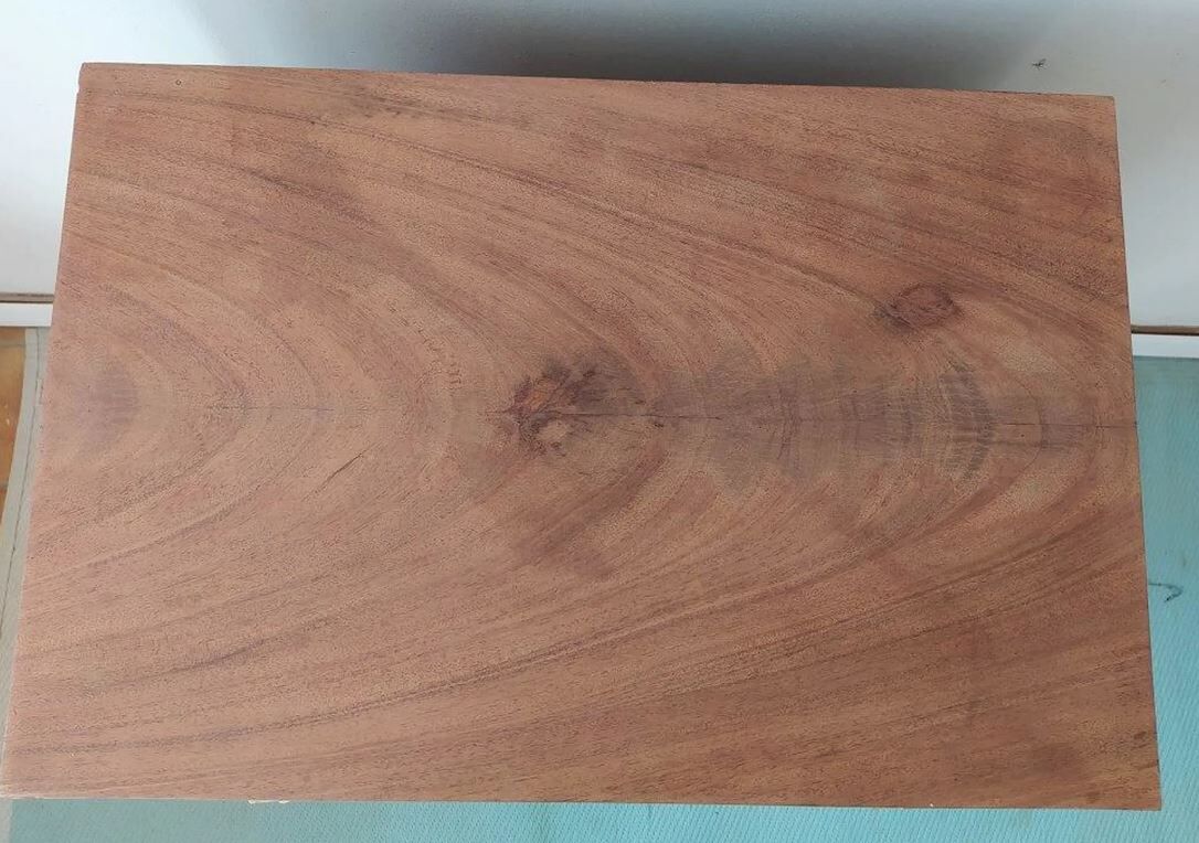 Meuble d'entrée d'appoint console art déco en bois couleur teck et doré