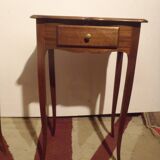 Pair of small boat cabin bedside tables / Small smoker's furniture.