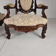 Ensemble de deux fauteuils de style Forêt-Noire par Horrix – 19e siècle