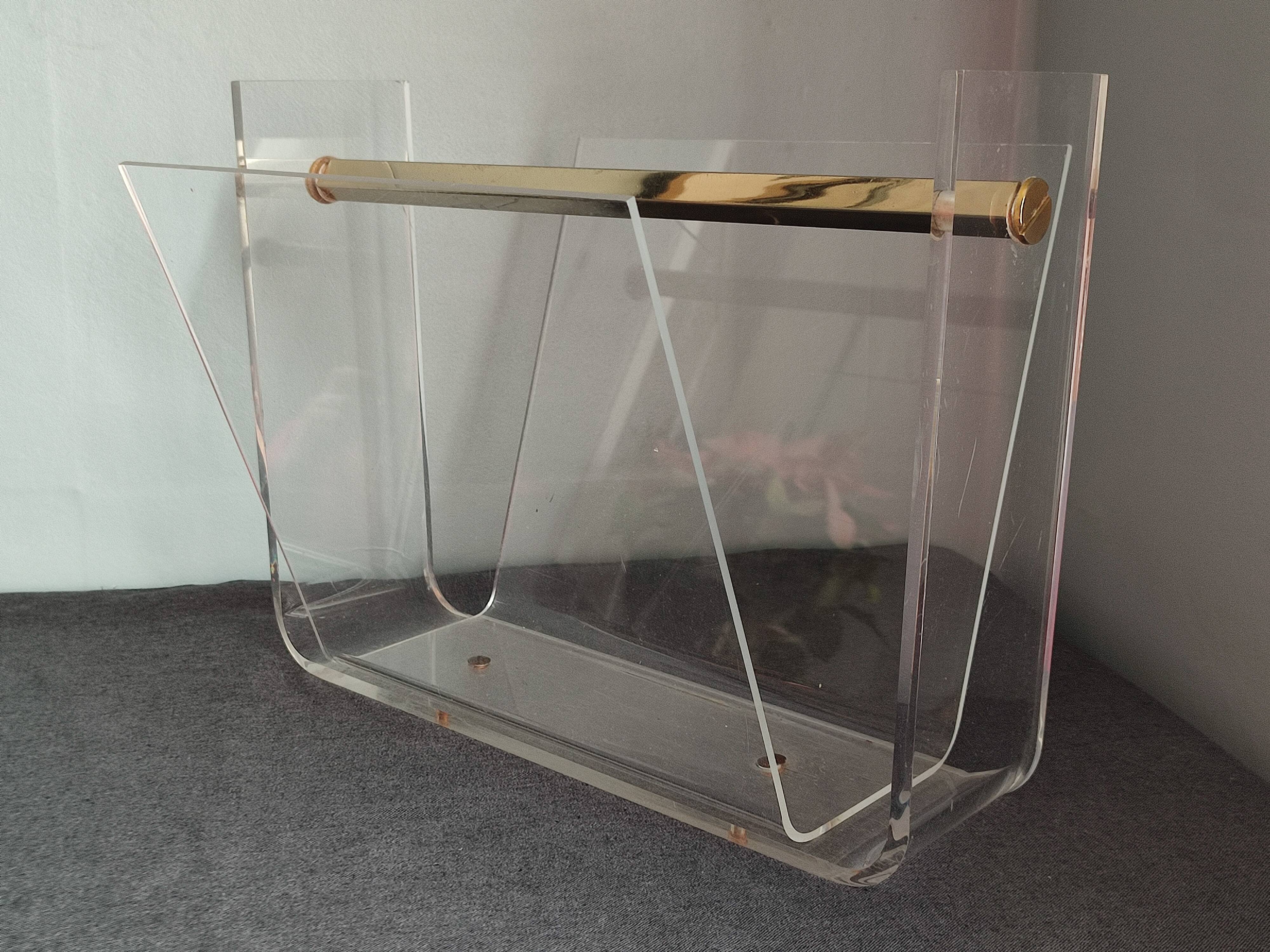 Vintage Roche Bobois plexiglass magazine door