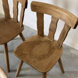 Série de 4 chaises de montagne en bois brut