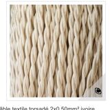 Wooden lamp, fabric cable, cotton lampshade