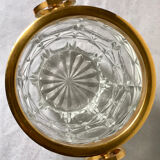 Champagne bucket in cut crystal, neck and brass handles