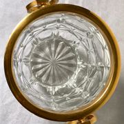 Champagne bucket in cut crystal, neck and brass handles