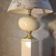 Living room lamp from Maison Dauphin 1970 to 80 cream hand-painted lampshade