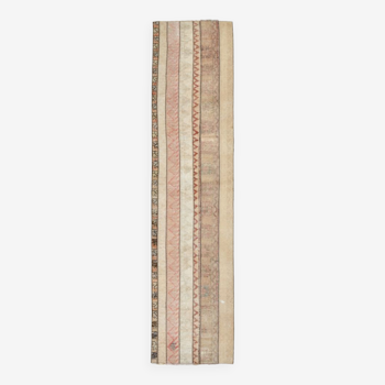 2x10 Narrow Brown Beige Turkish Runner Rug, 69x301Cm