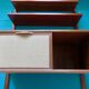 Wall shelving system and teak writing box. of Poul Cadovius. Denmark 1960