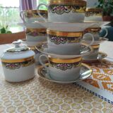 Cups and sugar bowl porcelain Limoges