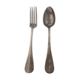 Set of old silver cutlery