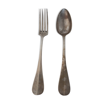 Set of old silver cutlery