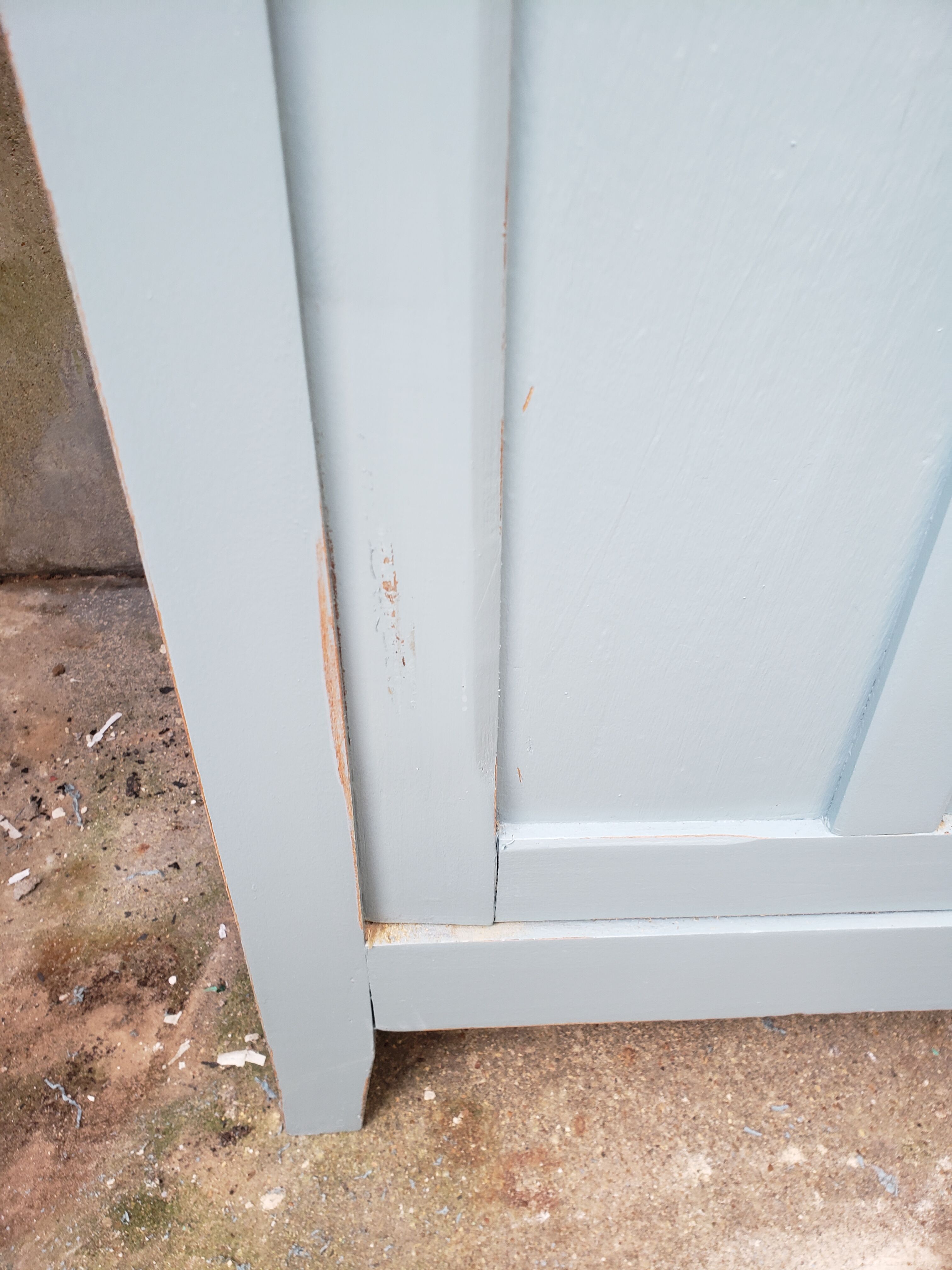 Parisian buffet patina blue old handles