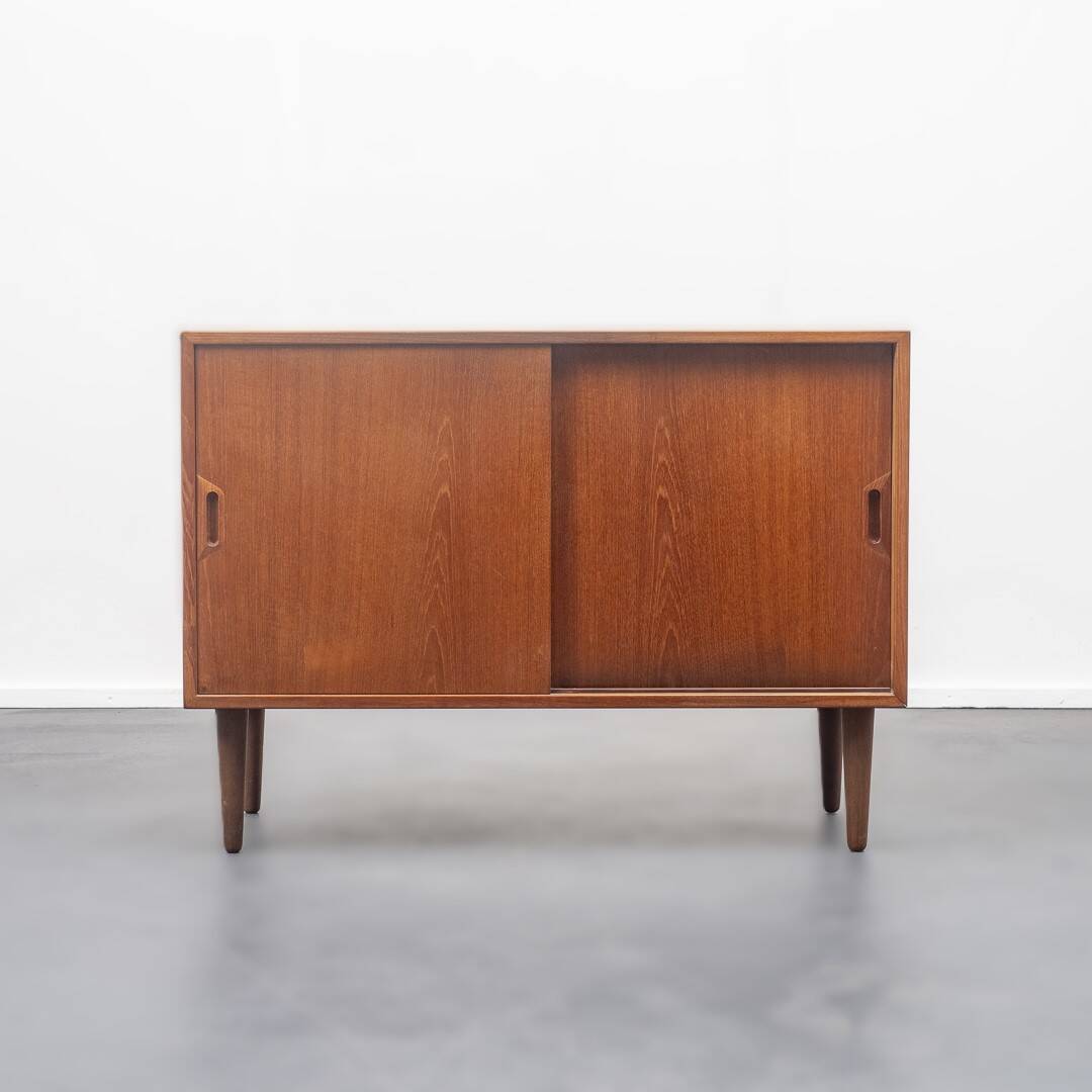 Danish chest of drawers, teak, sliding doors, vintage