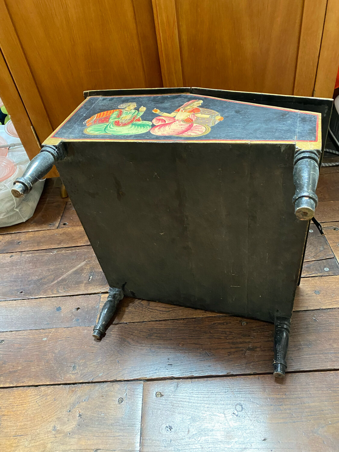 Ancient hand-painted Indian writing desk